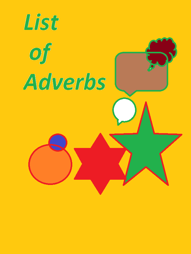 List of Adverbs decorated cover for pdf