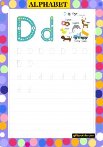 Alphabet D Learning and Writing Worksheet