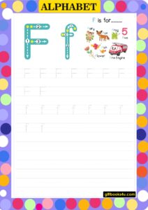 Worksheet for Learning and Writing Alphabet F