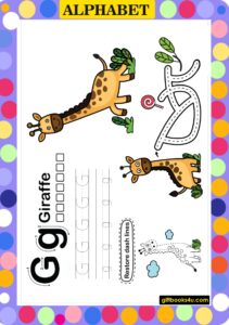 Worksheet for Learning and Writing Alphabet G