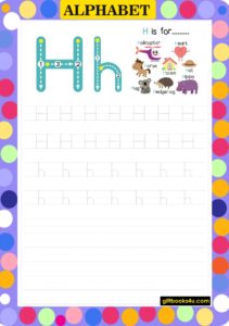 Worksheet for Learning and Writing Alphabet H