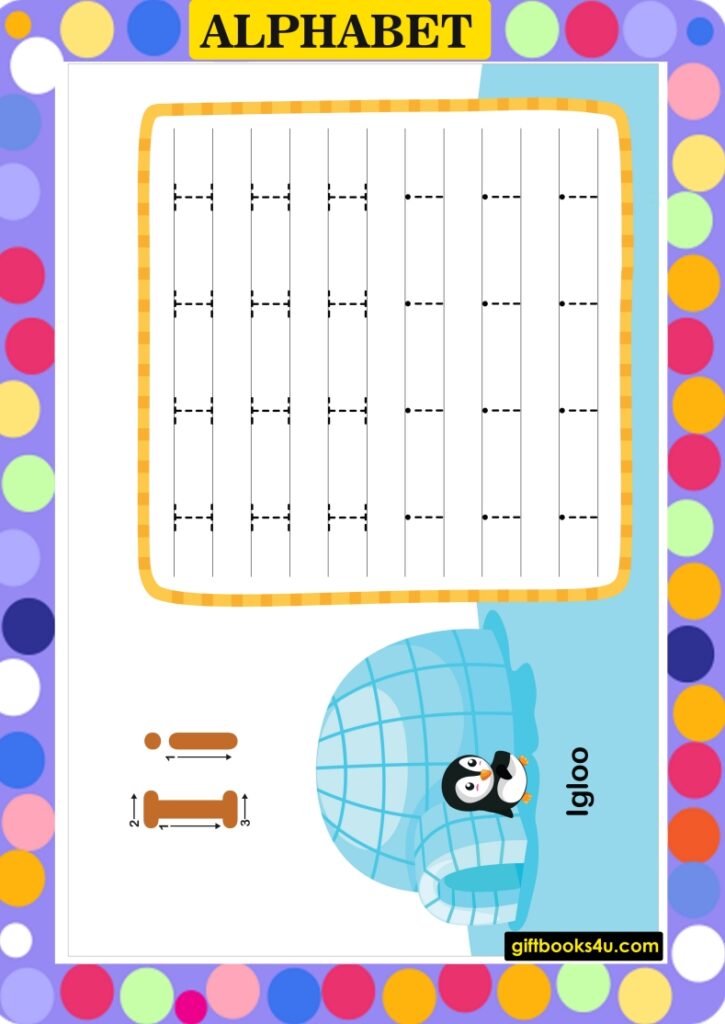 Alphabet Learning and Writing Worksheet for I i