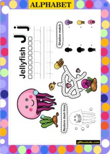 Worksheet for Learning and Writing Alphabet J j