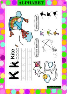 Worksheet for Learning and Writing Alphabet K