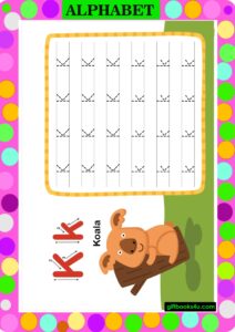 Worksheet for Learning and Writing Alphabet K