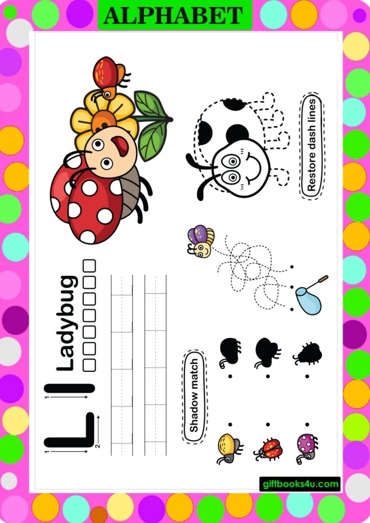 Worksheet for Learning and Writing Alphabet L