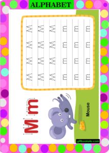 Worksheet for Learning and Writing Alphabet M