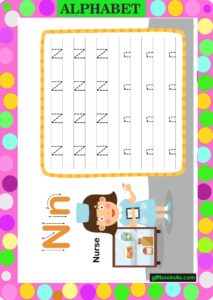 Alphabet N Worksheet for Learning and Writing