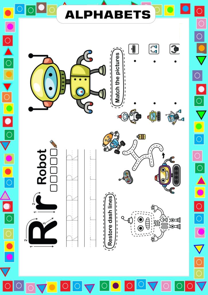 Alphabet R Learning and Writing Worksheet Playgroup, Nursery and Kindergarten