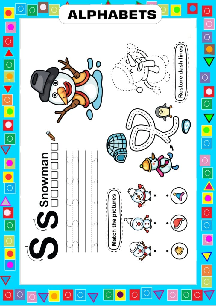 Alphabet S Tracing and Learning Worksheet