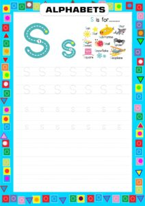 Alphabet S Tracing and Learning Worksheet