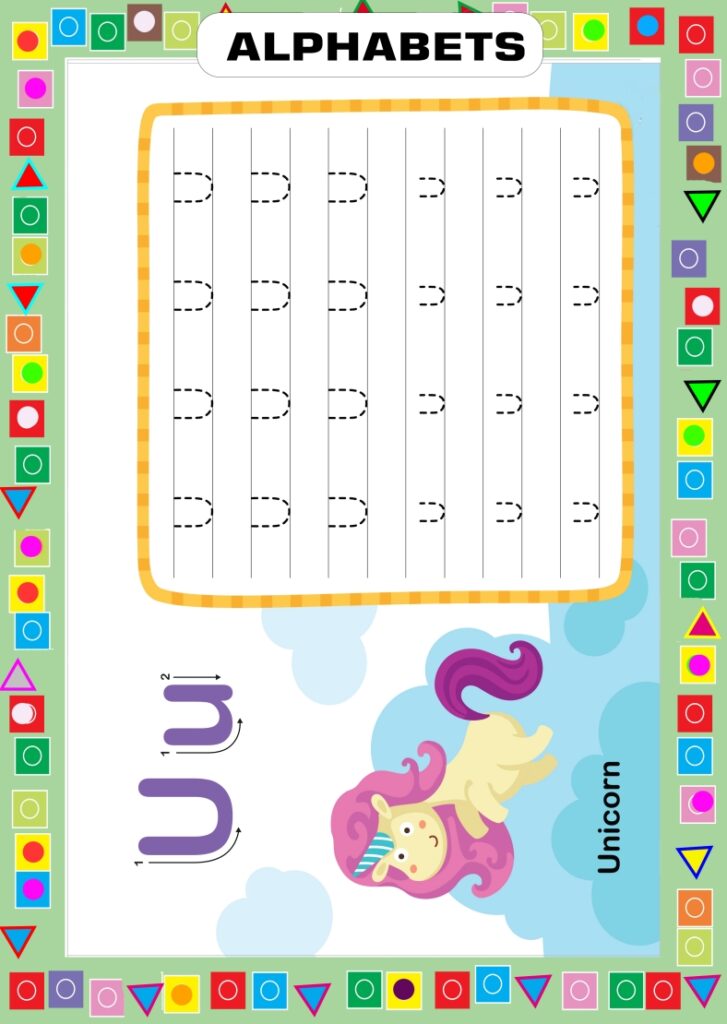 Alphabet Tracing Worksheet for Learning and Writing 