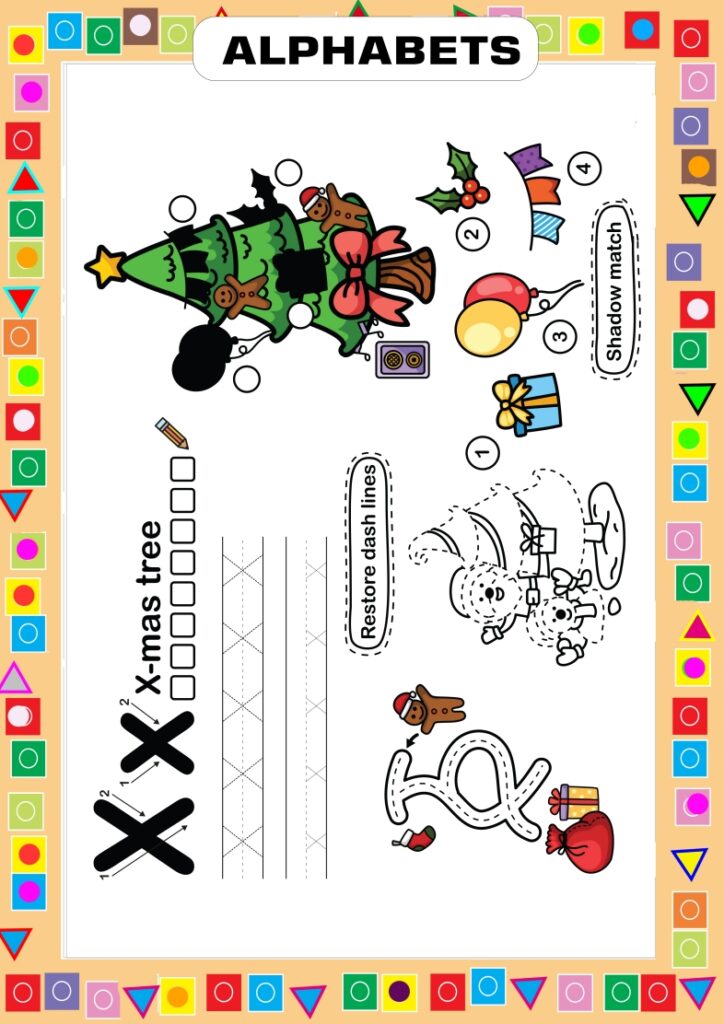 Tracing Alphabet X - Learning and Writing Worksheet