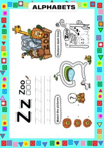 Shadow Matching and Alphabet Tracing Worksheet